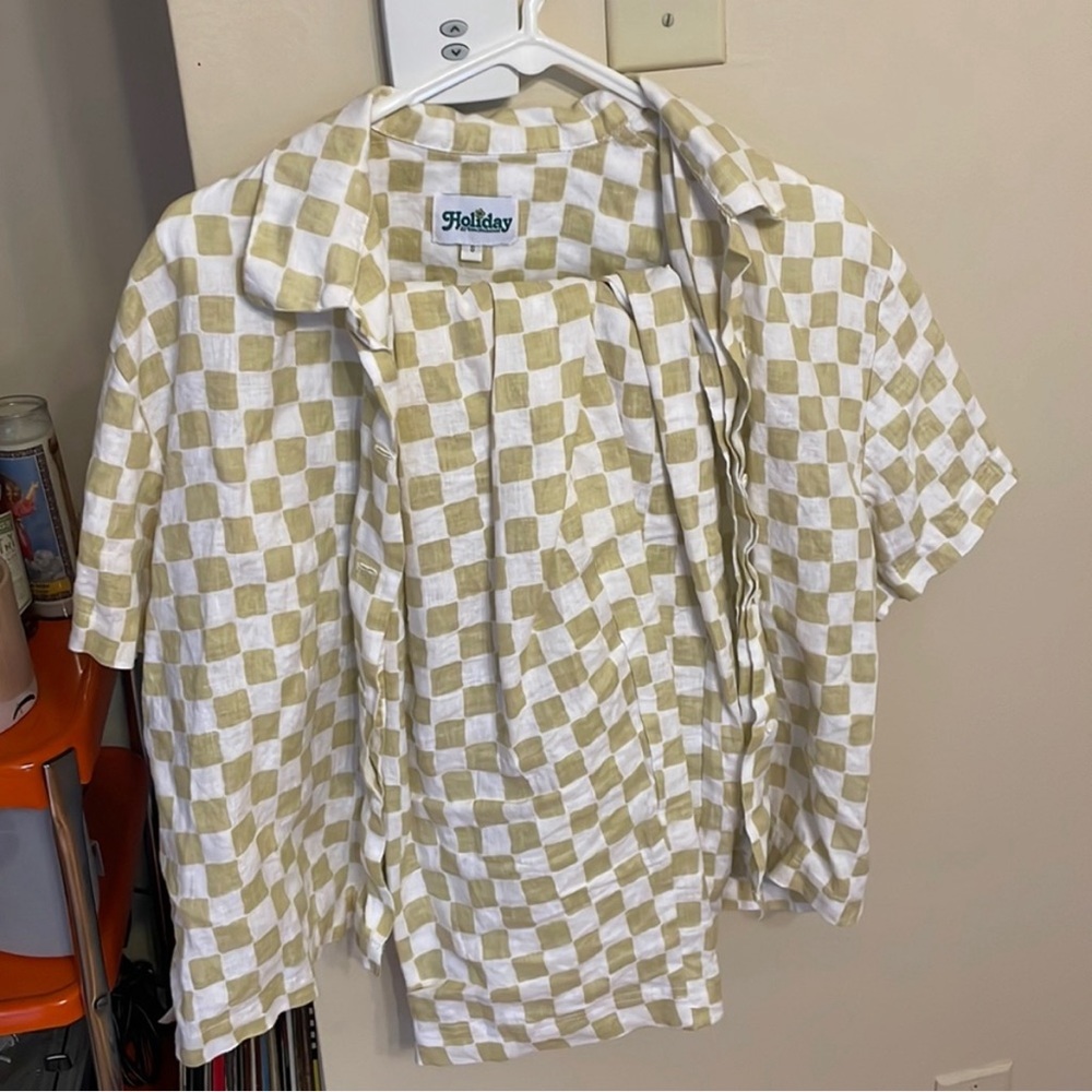 Lisa Says Gah Linen Checkered Lounge Set
